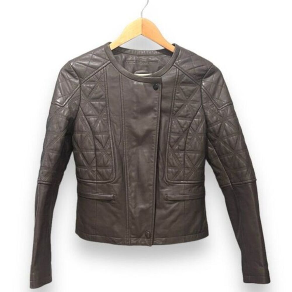 Comptoir Des Cotonniers Calf Skin Leather Jacket Size Small